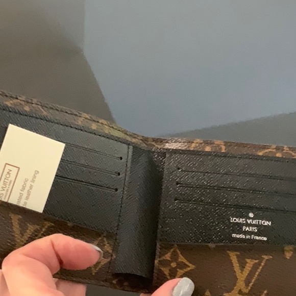 NWT men’s multiple wallet Monogram Macassar black brown tan - Picture 4 of 6